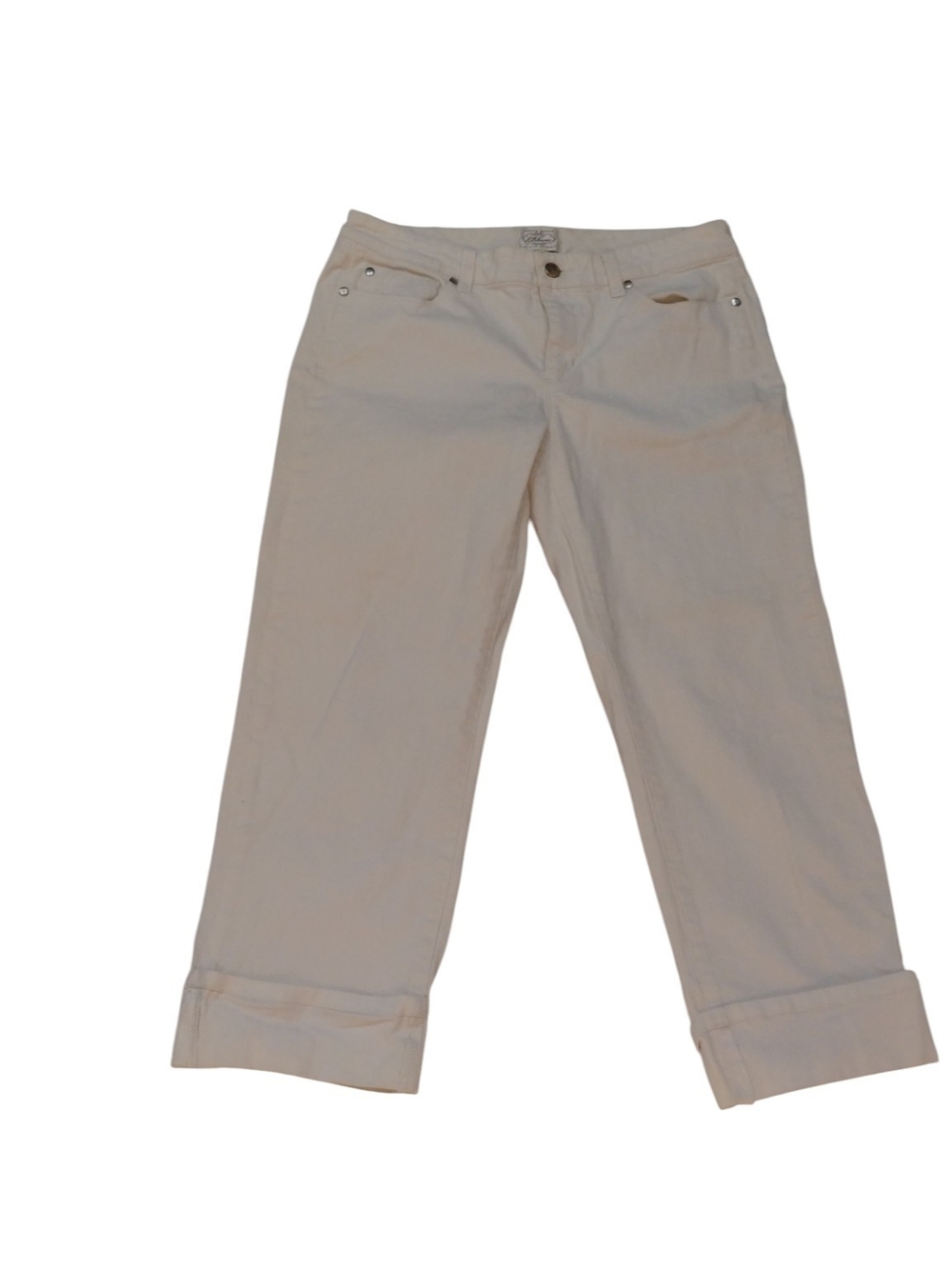 White House Black Market Women's Cream Cropped Jeans Size 8